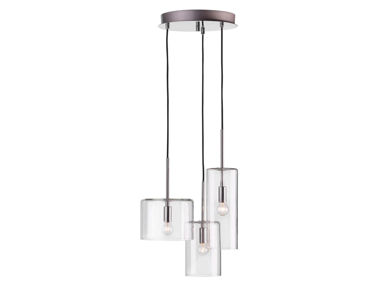 Lampa wisząca Rockford 3-punktowa metalowa srebrna