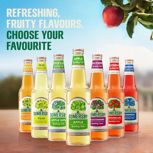 Somersby Pear Cider, Easy Drinking Sparkling Cider, 4.5% ABV, 330mL (Case of 24 Bottles)