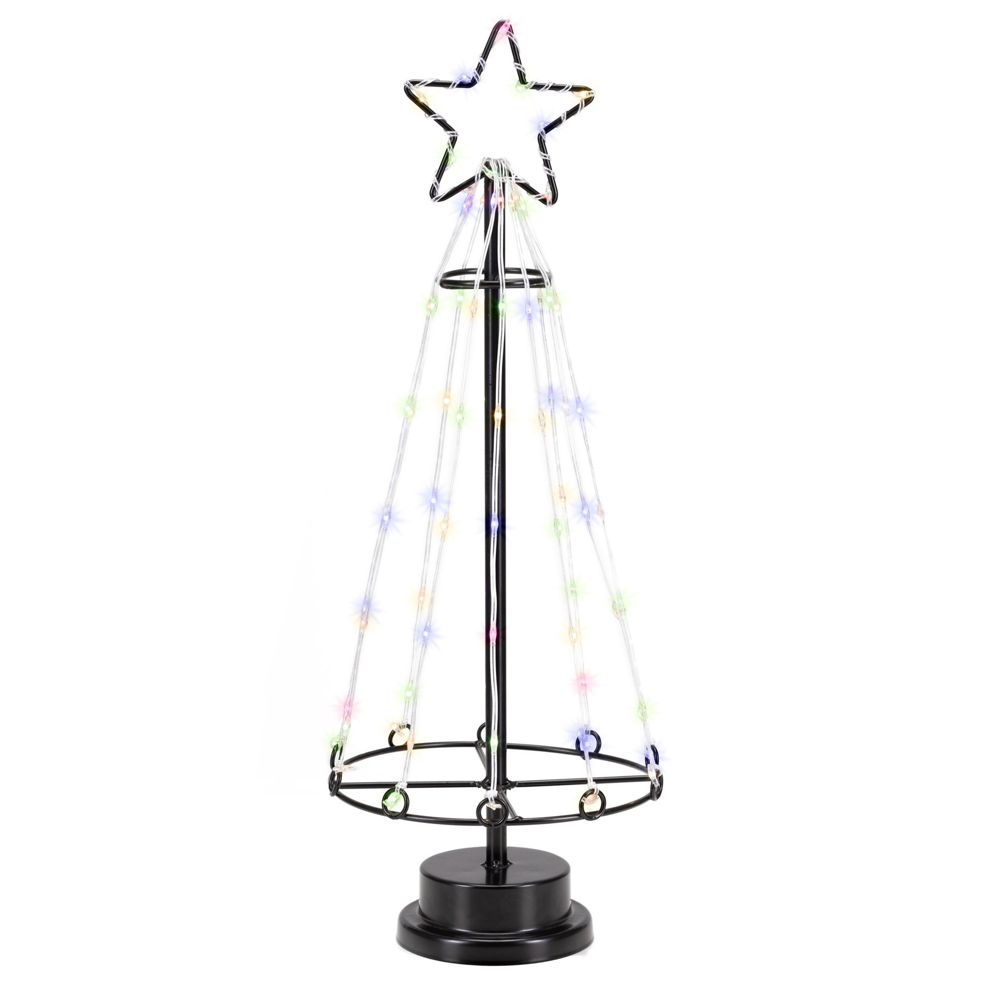 Choinka świecąca, metalowa 80 LED ozdoba świąteczna 45 cm multikolor