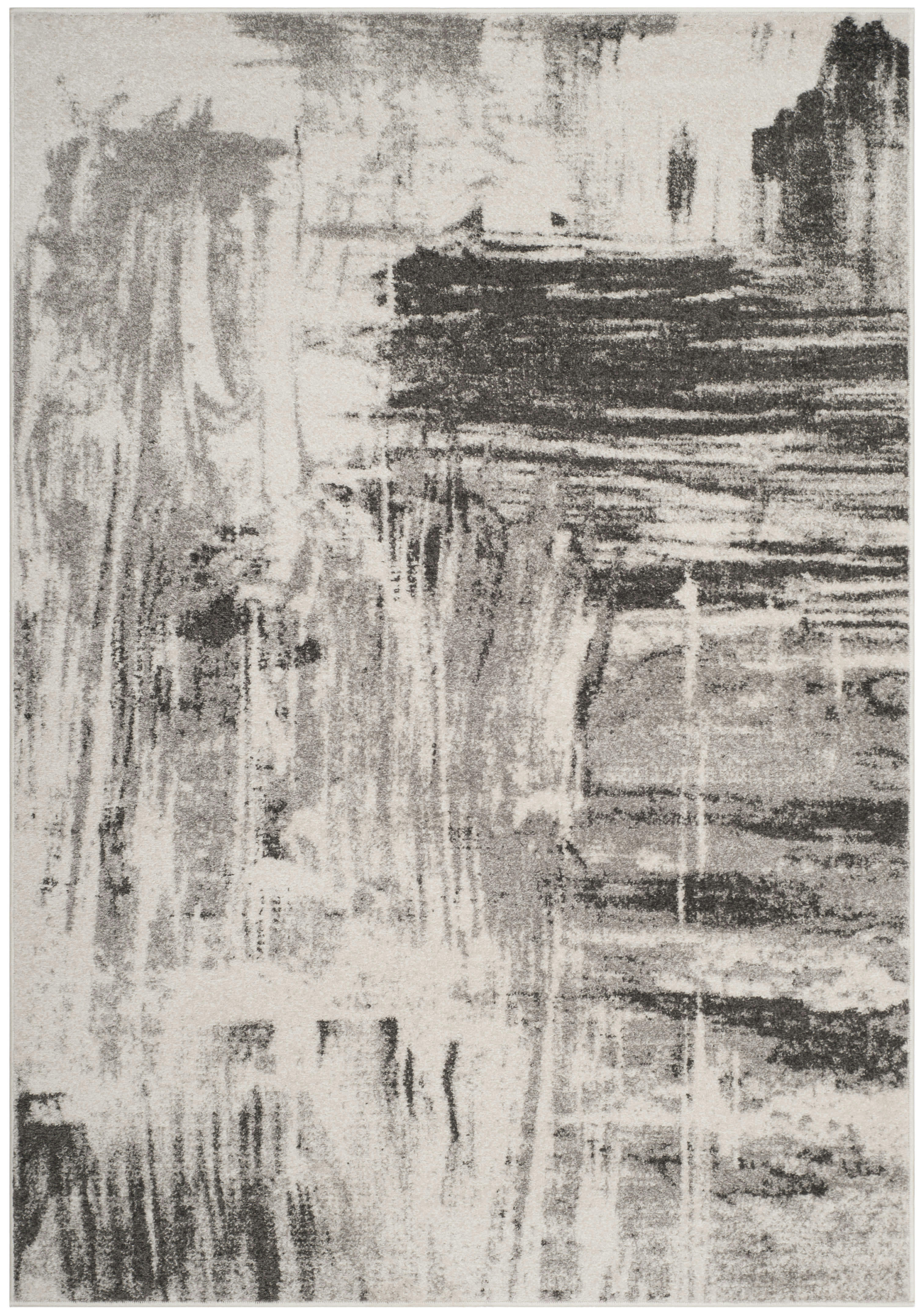 ADIRONDACK - Tapis de salon interieur en ivoire & gris, 91 x 152 cm