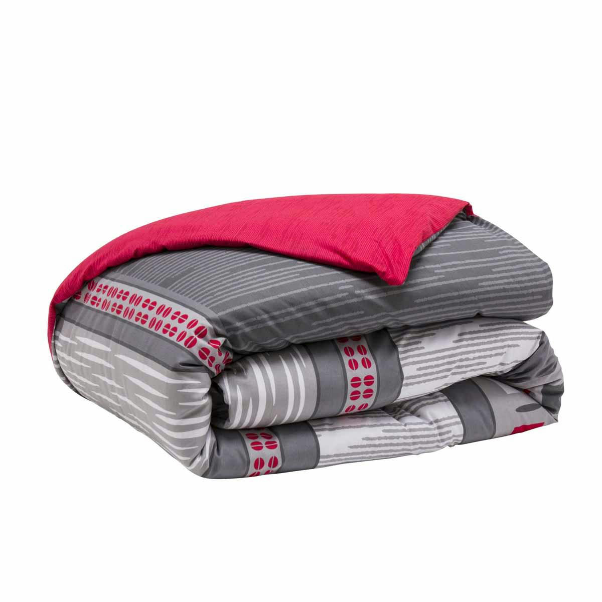 CORENTIN - Housse de couette imprimée en lyocell gris240x220