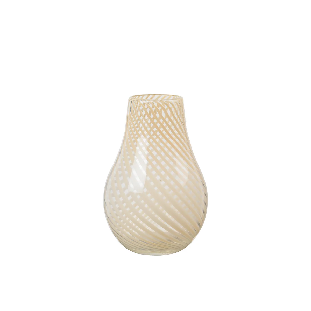 Broste Copenhagen - Ada Crossstripe Vase, H 22,5 cm, light yellow