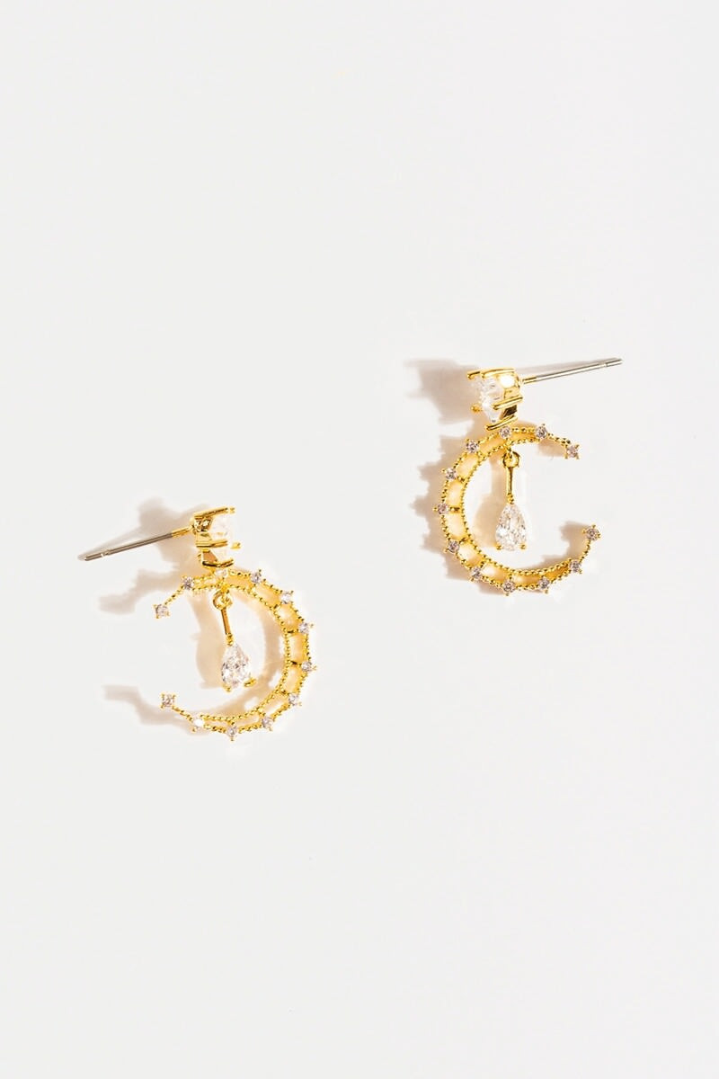 Ryan Pave Moon Charm Earrings