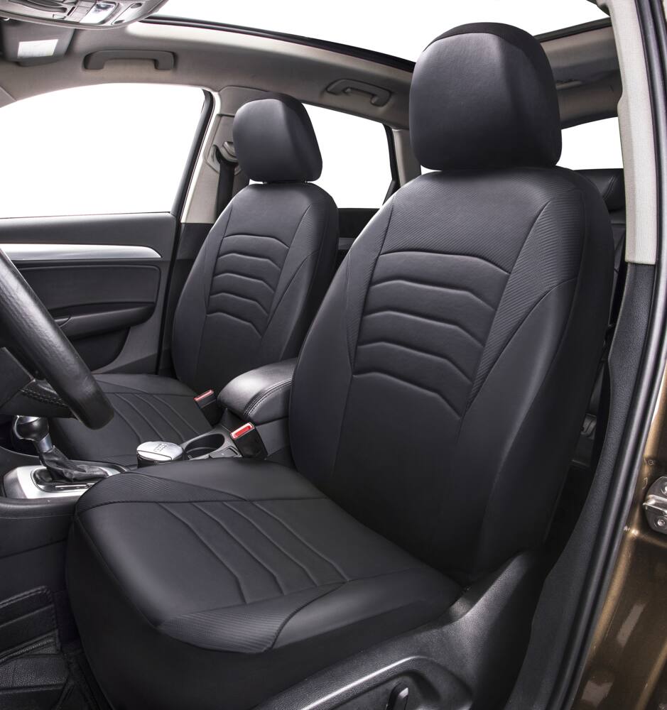 AutoTrends Carbon Fibre Seat Covers, 2-pk