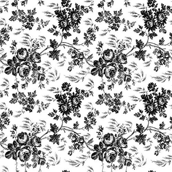Magic Cover Vinyl Top Non-Adhesive Shelf Liner, 12-Inch by 5-Feet, Toile Black, Pack of 6