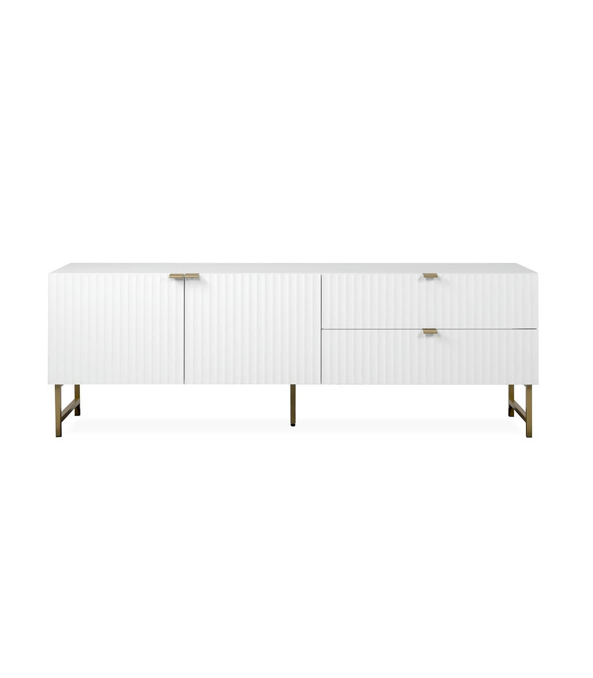 GLASGOW - Meuble TV 2 portes 2 tiroirs L179 x H61 cm