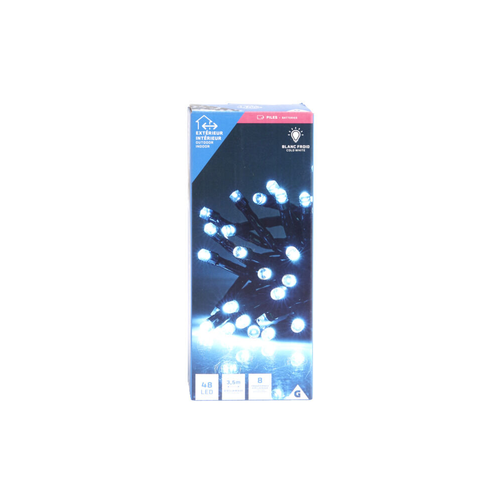 Guirlande lumineuse extérieur à piles 48LED blanc froid 3,5m