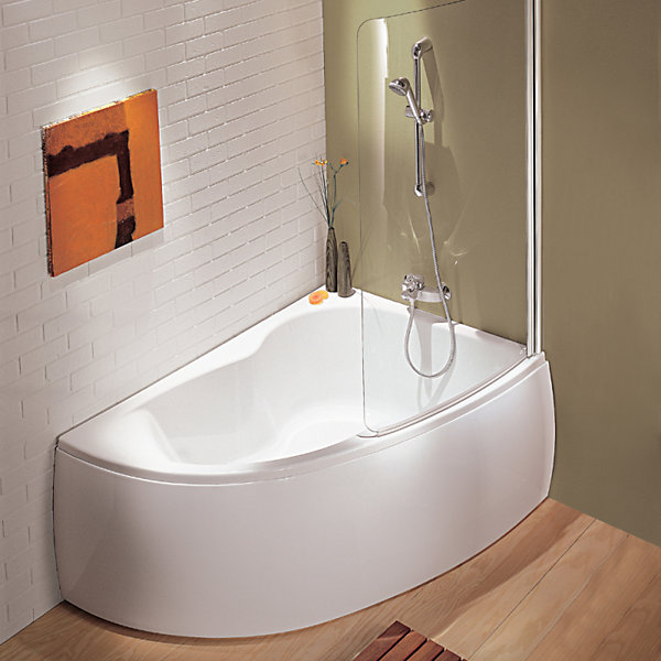 Pack baignoire d'angle 150 x 100 cm JACOB DELAFON Micromega Duo version droite  tablier de baignoire   pare bain