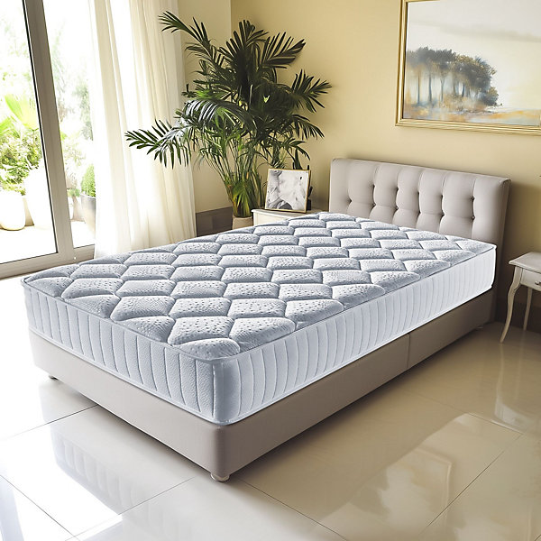 Matelas ressorts ensaches 90x190 hauteur 20,5 cm - accueil moelleux - soutien ferme - 5 zones de confort - confort quotidien - po