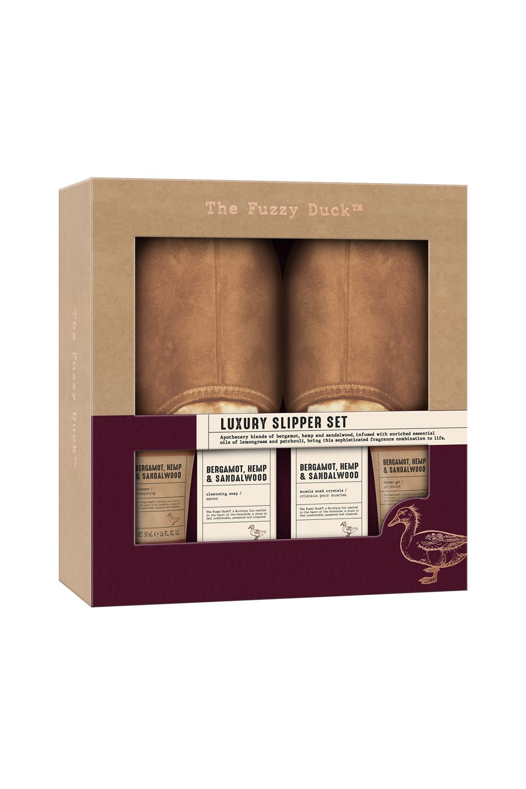Baylis & Harding The Fuzzy Duck Bergamot, Hemp & Sandalwood Men's Luxury Slipper Gift Set