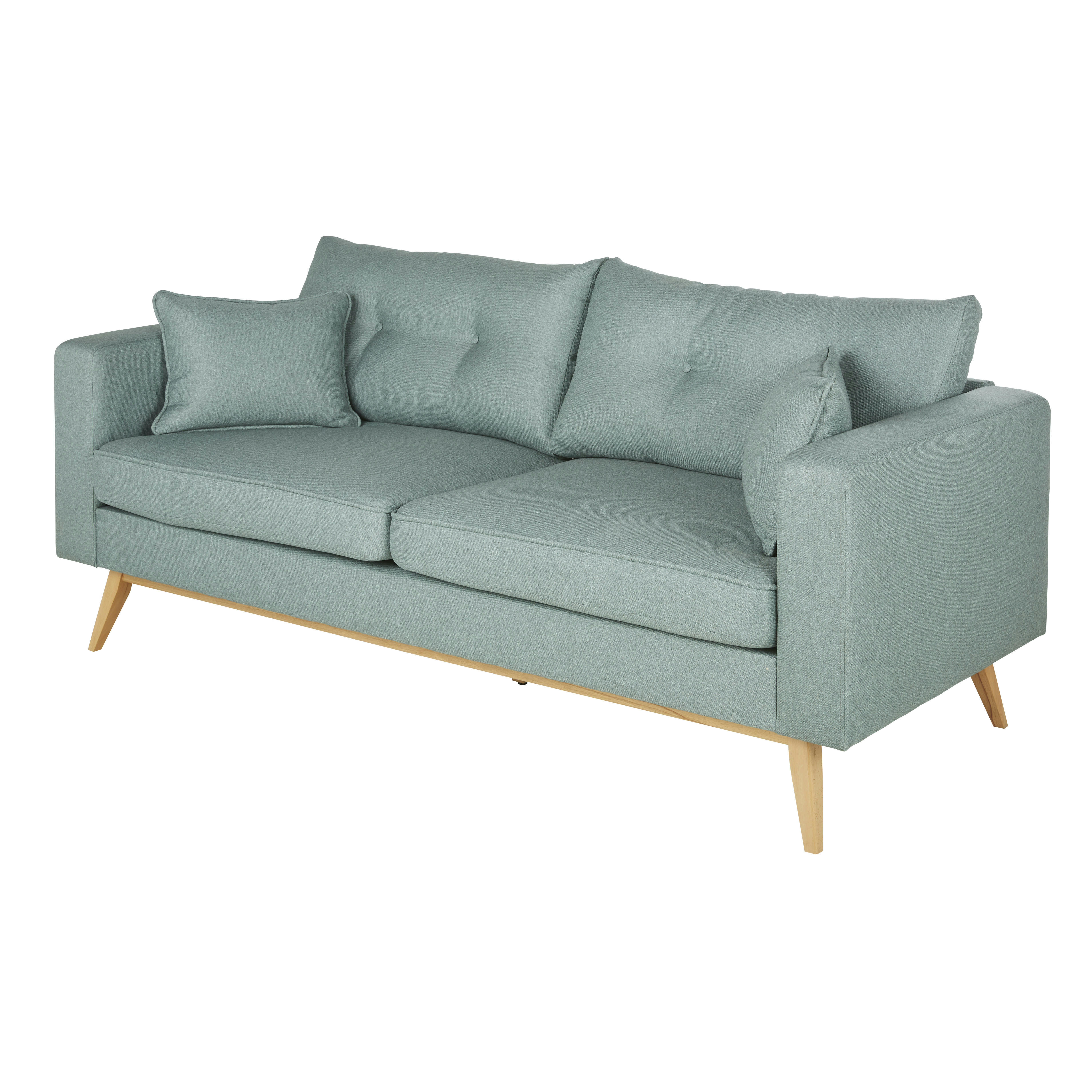 Brooke - Canapé style scandinave 3/4 places vert d'eau chiné