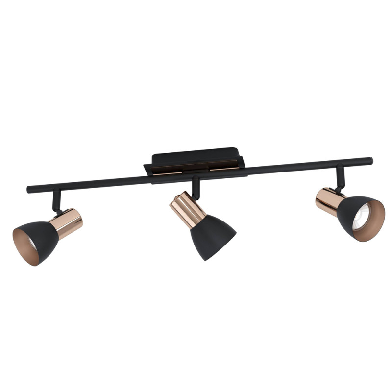 Spot LED Barnham noir et cuivre 3 x 3 W EGLO