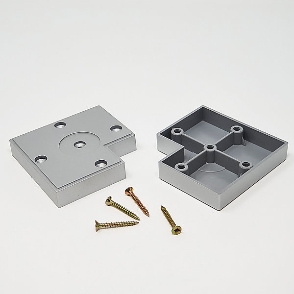 4un. Pied rehausseur de meuble en résine plastique ABS ANTI-HUMIDITé couleur aluminium mat. Hauteur 15mm