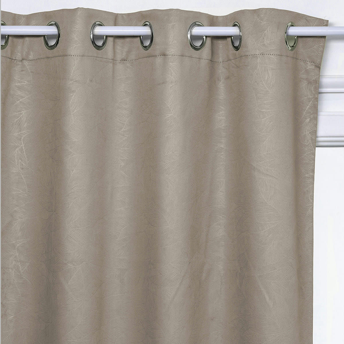 - Rideau occultant avec feuilles en relief