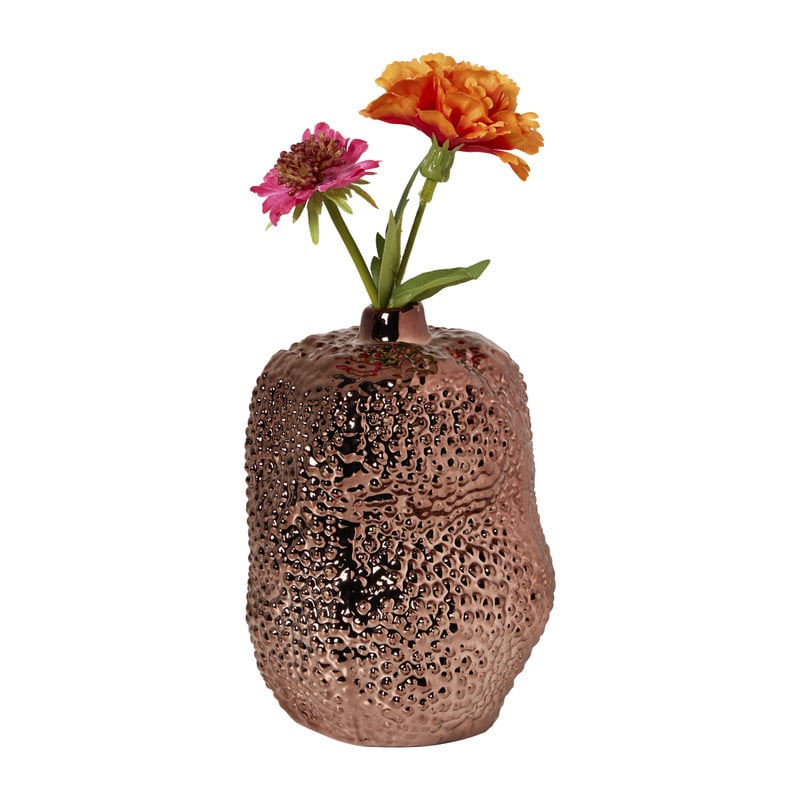 Vaasje lang - koperkleurig - &Oslash;11x15.5 cm