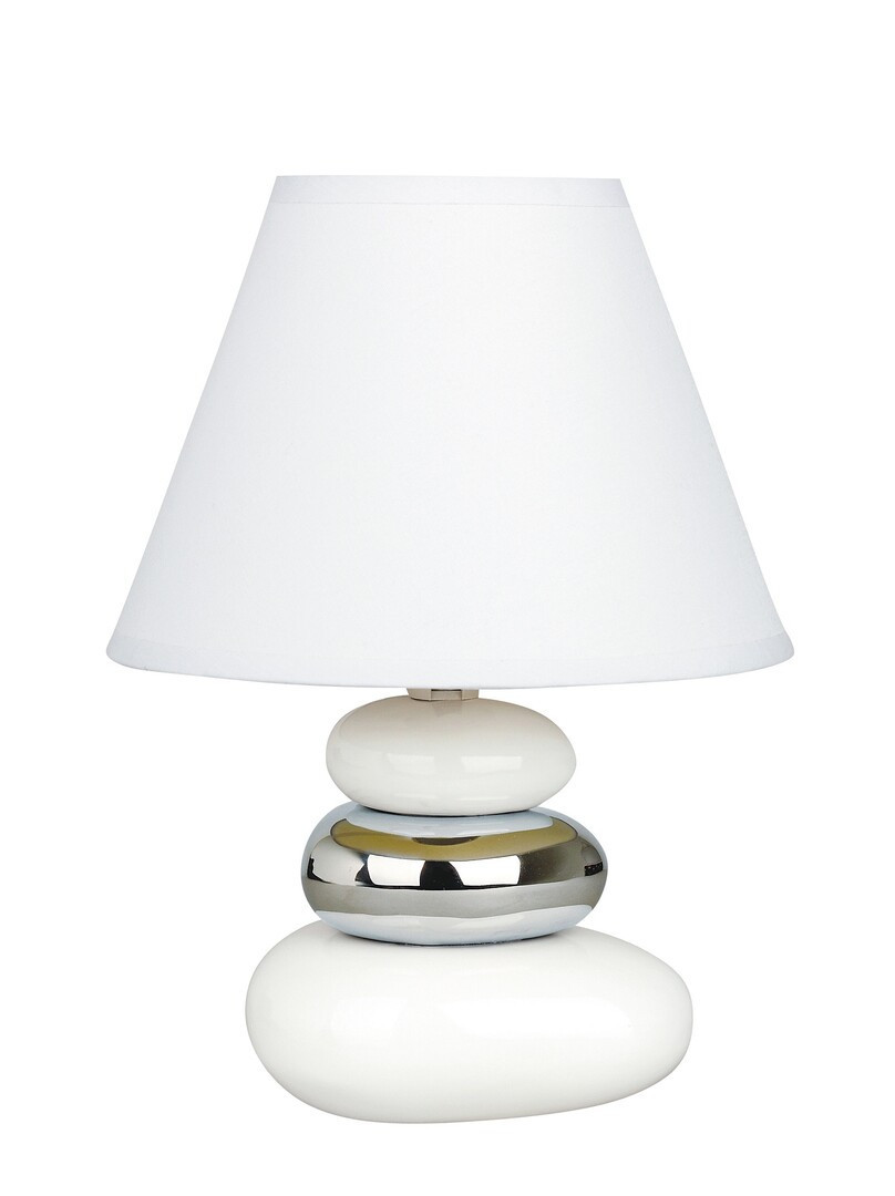 Lampa stołowa z abażurem biała Salem 1xE14x40W wys:25cm Rabalux