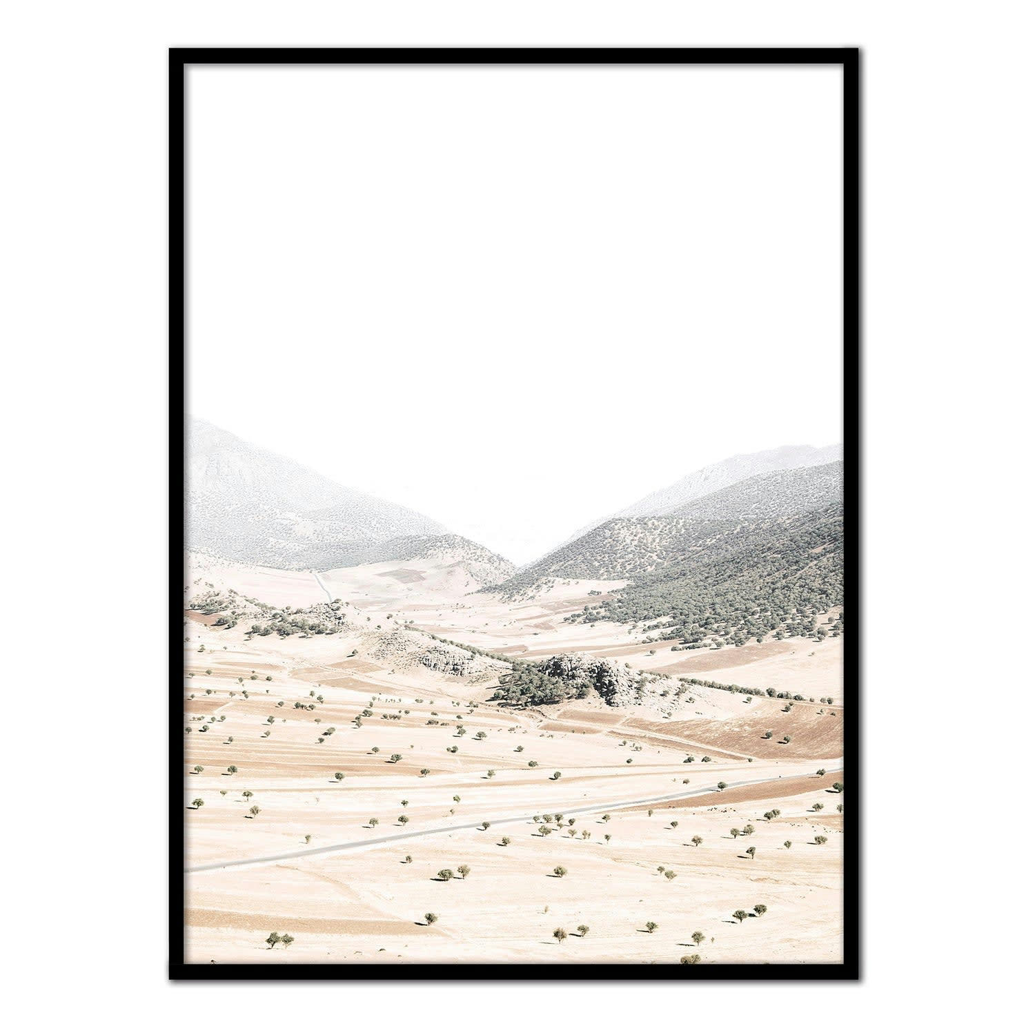 DESIERTO - Affiche avec cadre noir - Paysage désertique - 50x70