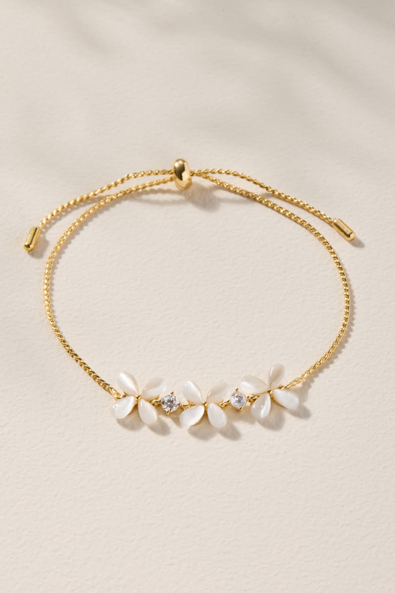 Audrey Crystal and Cateye Pull Tie Bracelet