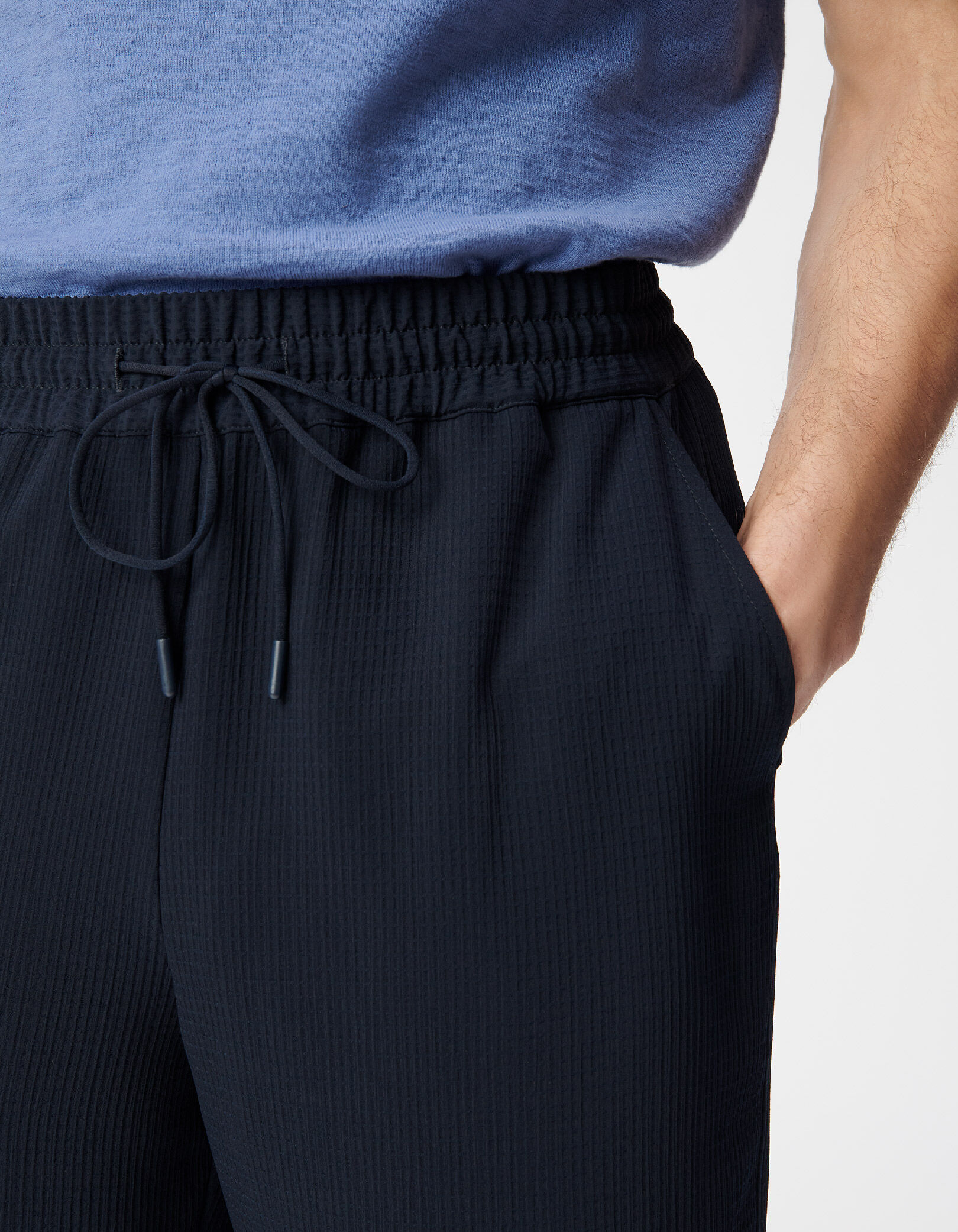 Bermuda marine seersucker DRY FAST Homme