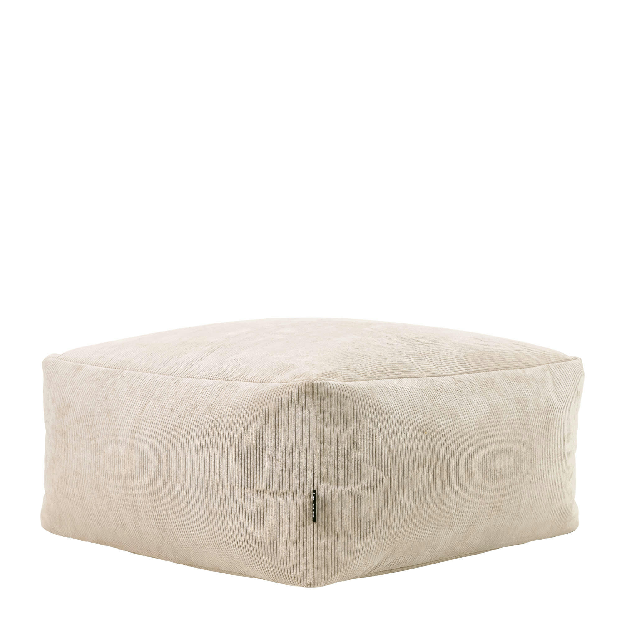 TETRA - Pouf modulable velours côtelé beige galet