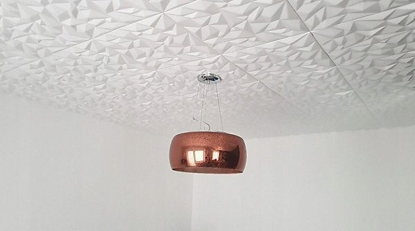 Panneaux de plafond et panneaux muraux Decoratif 3D Ametyst Blanc 2m² / 8pièces