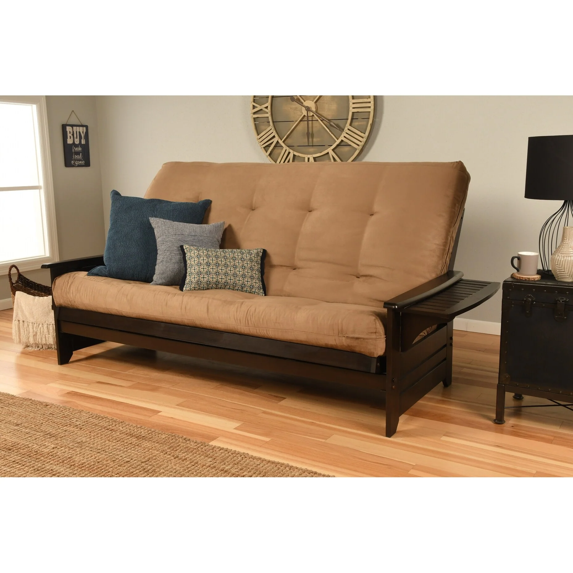 Somette Phoenix Queen-size Futon Frame in Espresso Finish, Mattress Not Included