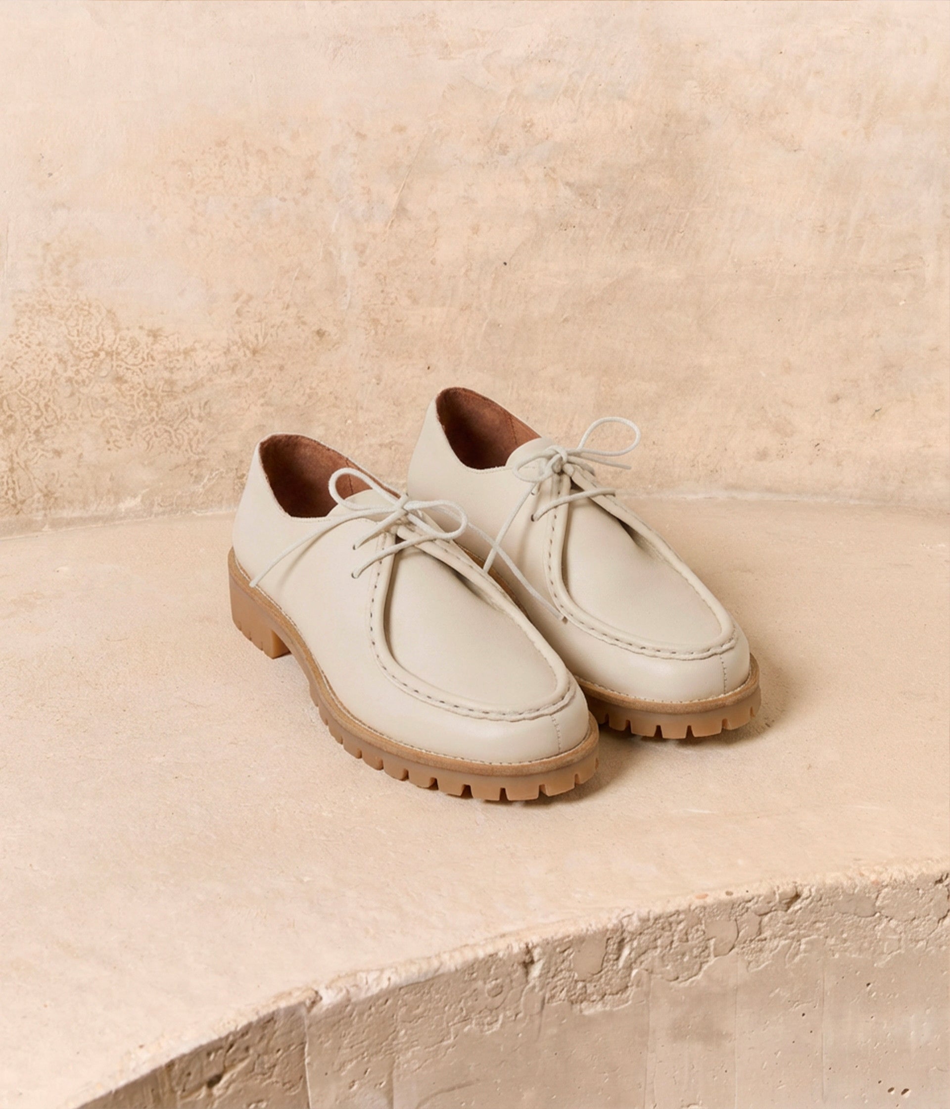 Derbies en cuir blanc Georgette