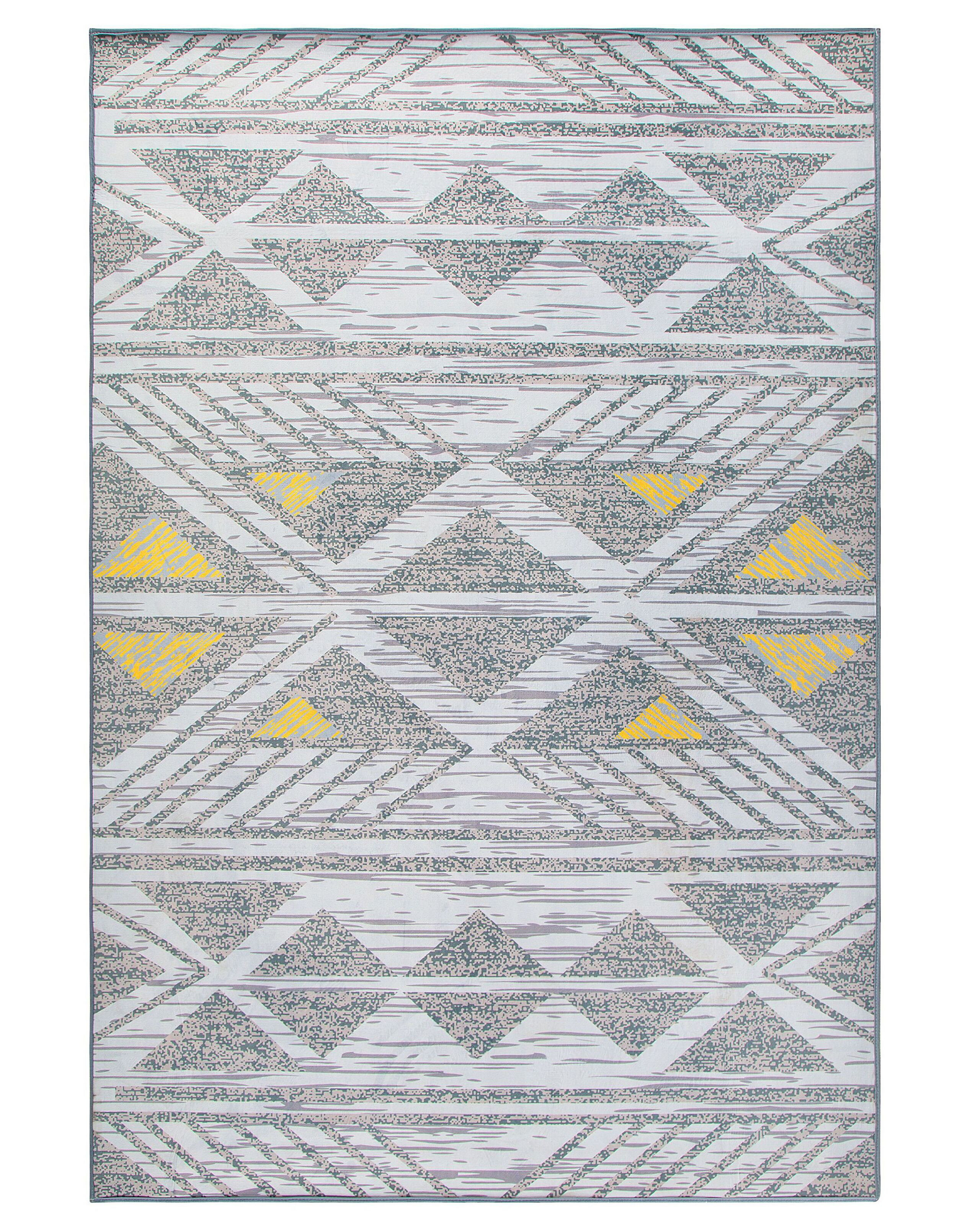 Dywan geometryczny 160x230 cm szaro-żółty