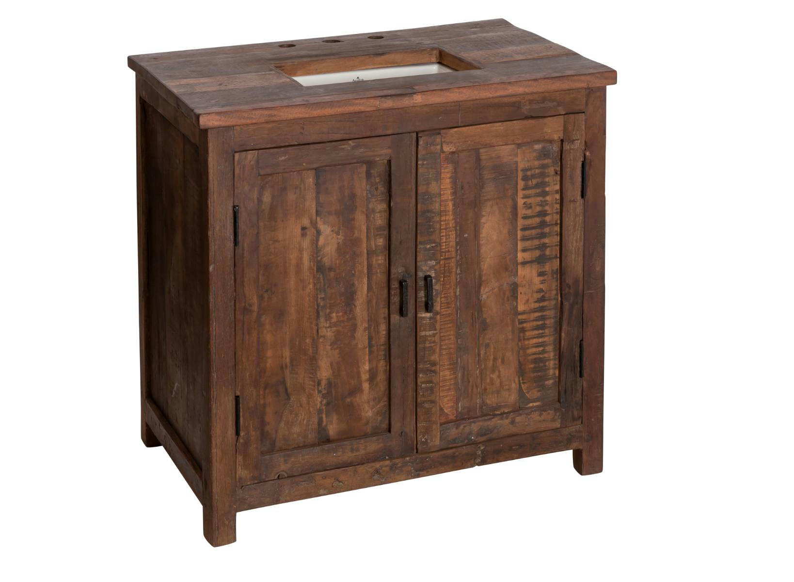 - Meuble sous vasque en bois marron 90 cm