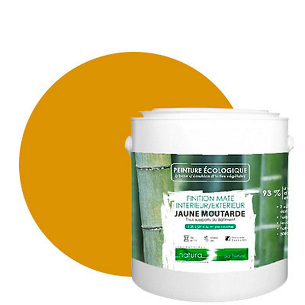 Jaune Moutarde Peinture interieur exterieur aspect mat Natura - Jaune Moutarde - 2.5L