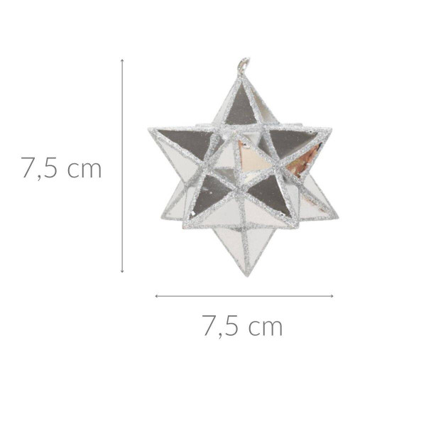 Przestrzenne gwiazdki z tworzywa sztucznego, 4 szt., Ø 7,5cm