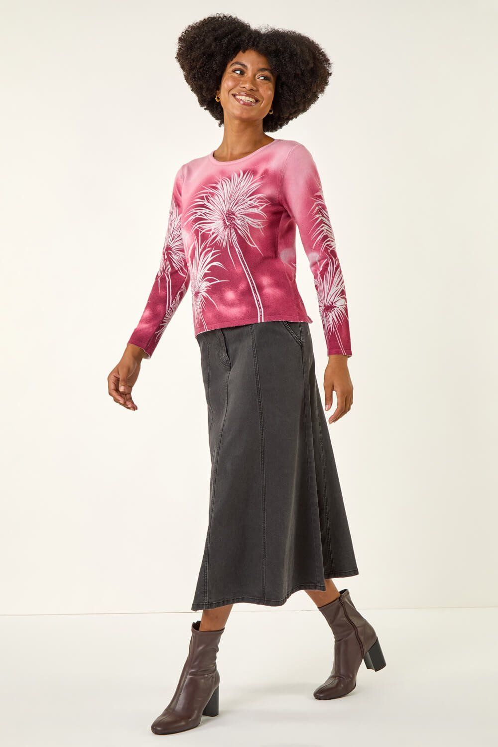 Roman Floral Print Knit Jumper