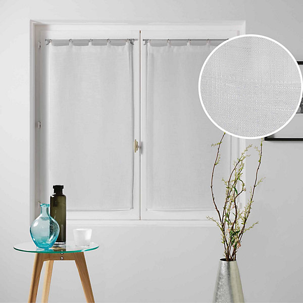 Paire droite anneaux 2 x 60 x 160 cm voile tisse milza Blanc