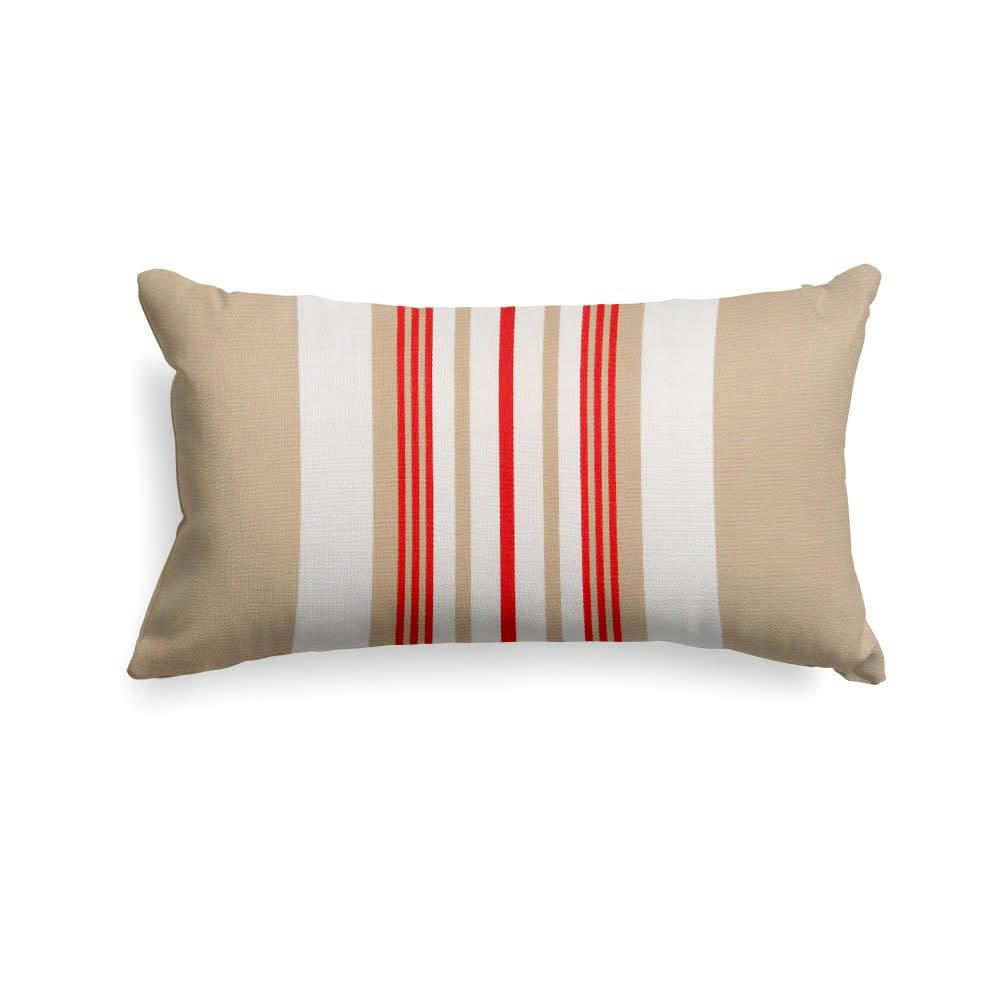 DONIBANE - Housse de coussin coton Rouge 25x45 cm