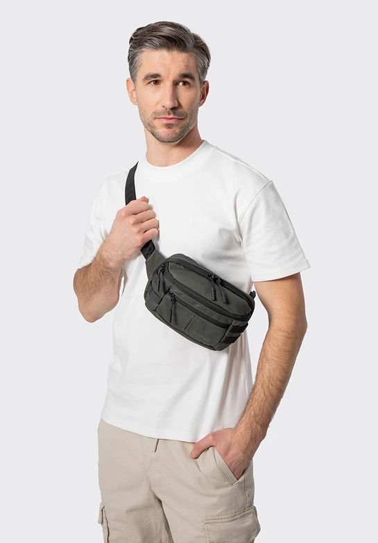 Nerka męska z ochroną RFID khaki