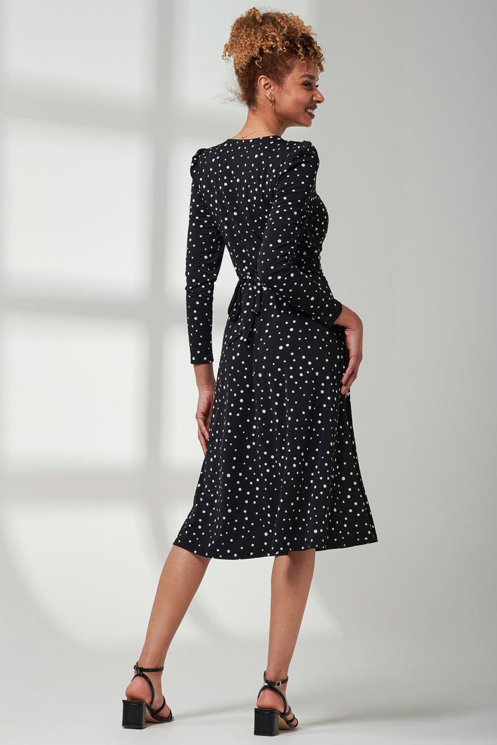 Jolie Moi Rafella Long Sleeve Midi Dress