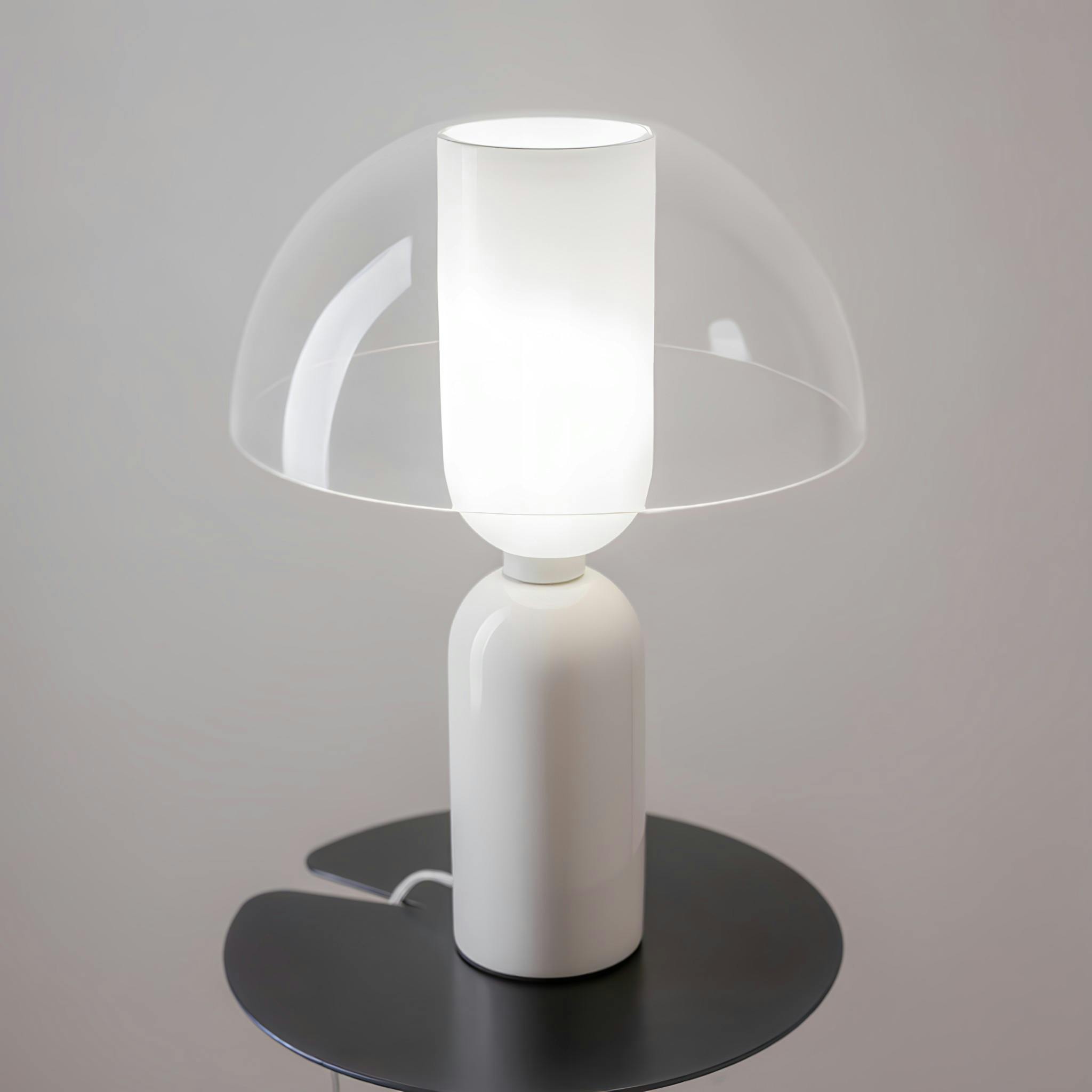 Lampe de salon blanche rétro – verre et céramique WINDER