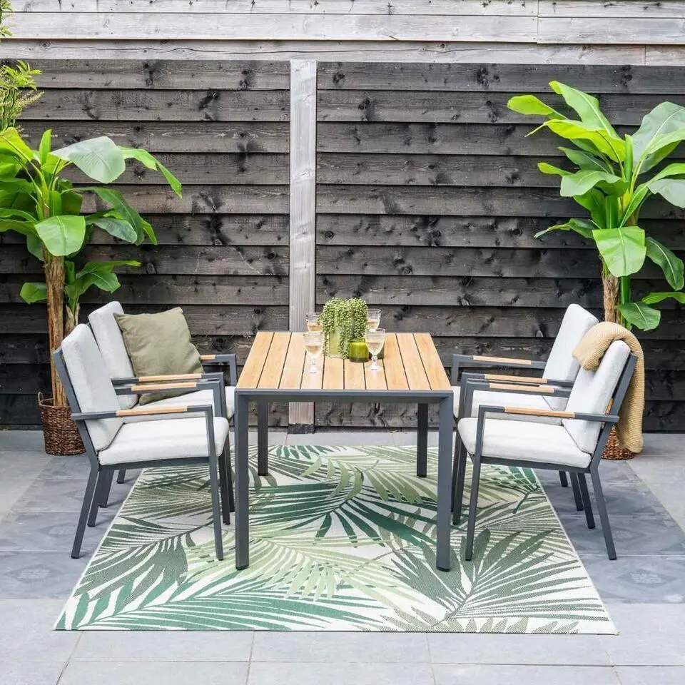 Garden Impressions Kasper tuinstoel stapelbaar donker grijs - 2 stuks