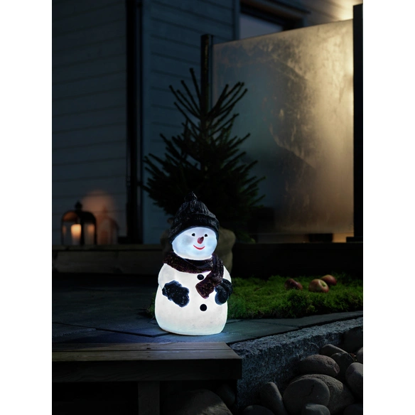 LED-Dekoration, Schneemann, Stecker, weiß