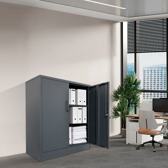 Aktenschrank, BxHxT: 78 cm x 90 cm x 39 cm cm, grau