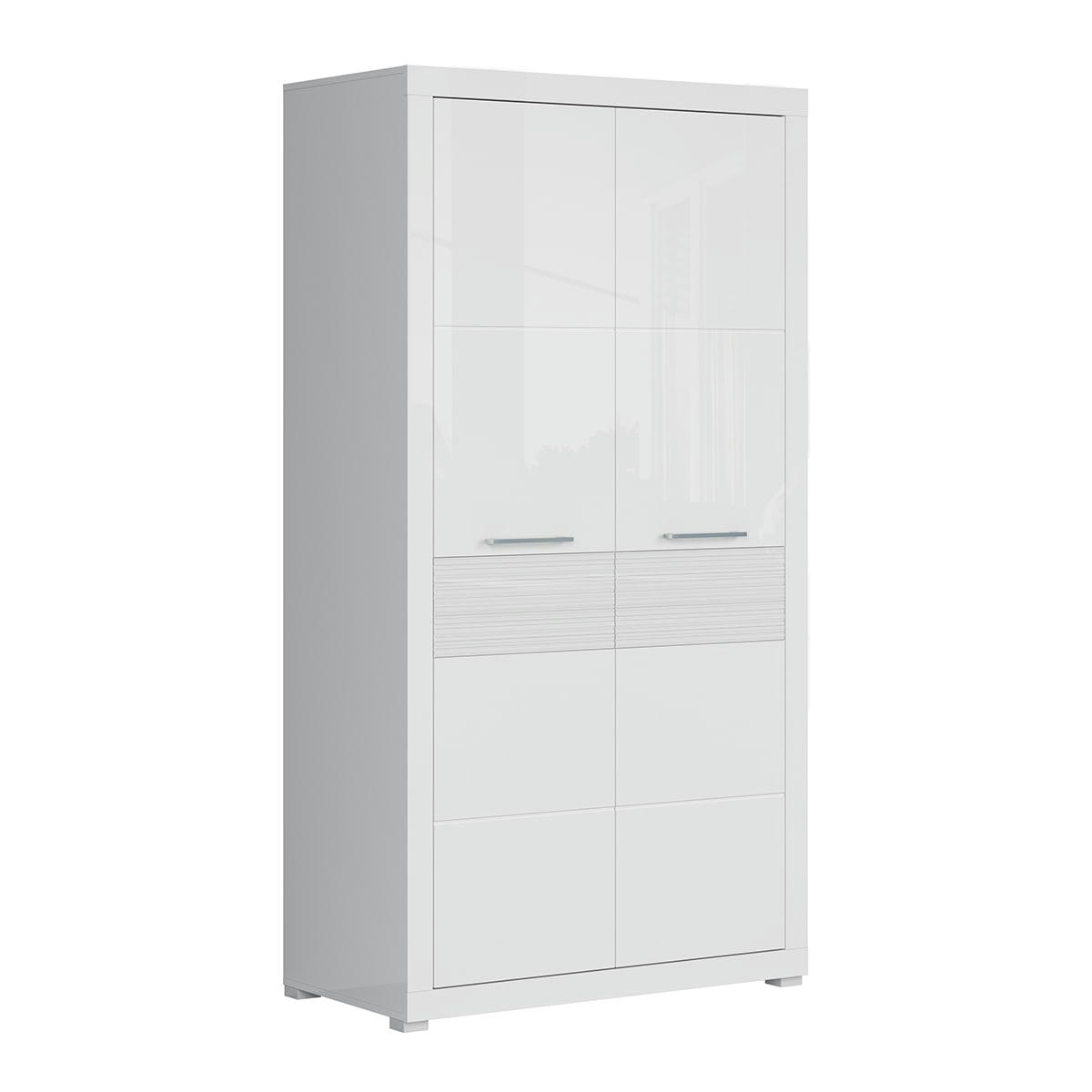 - Armoire 2 portes blanc laqué