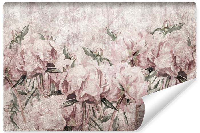 Fototapeta Piwonie Na Betonie 90x60cm
