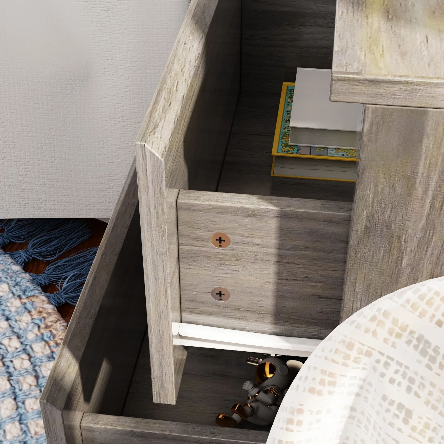 18.9'' Tall 15.7W 2 - Drawer Nightstand Chest End Table