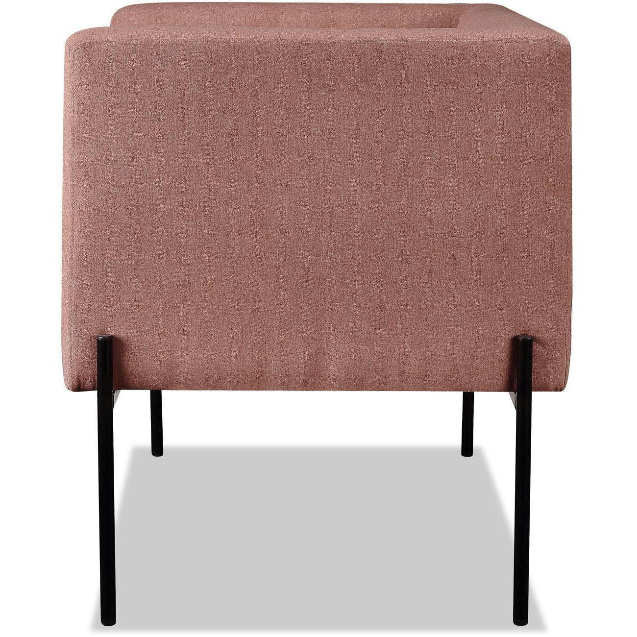 MONTY - Fauteuil assise polyester rose pieds métal