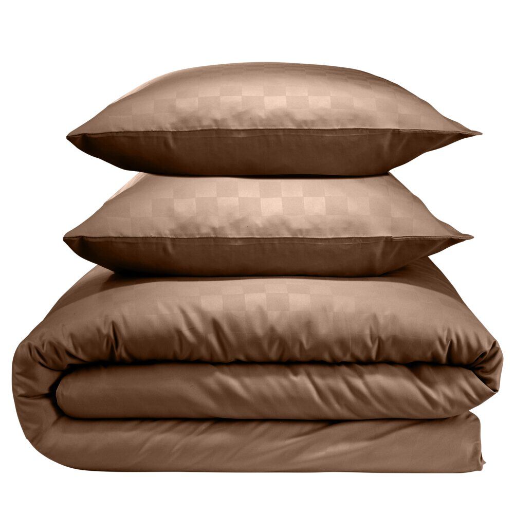 Parure de lit 2 personnes 240x260cm 2 taies 63x63cm polyester damier (2 modèle)