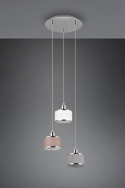 Lampa wisząca srebrno-odcienie srebra KAPRUN 3xE14x28W Trio