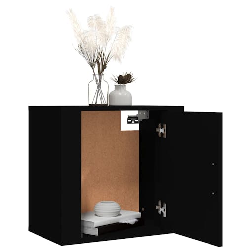NNEVL Wall-mounted Bedside Cabinet Black 50x30x47 cm