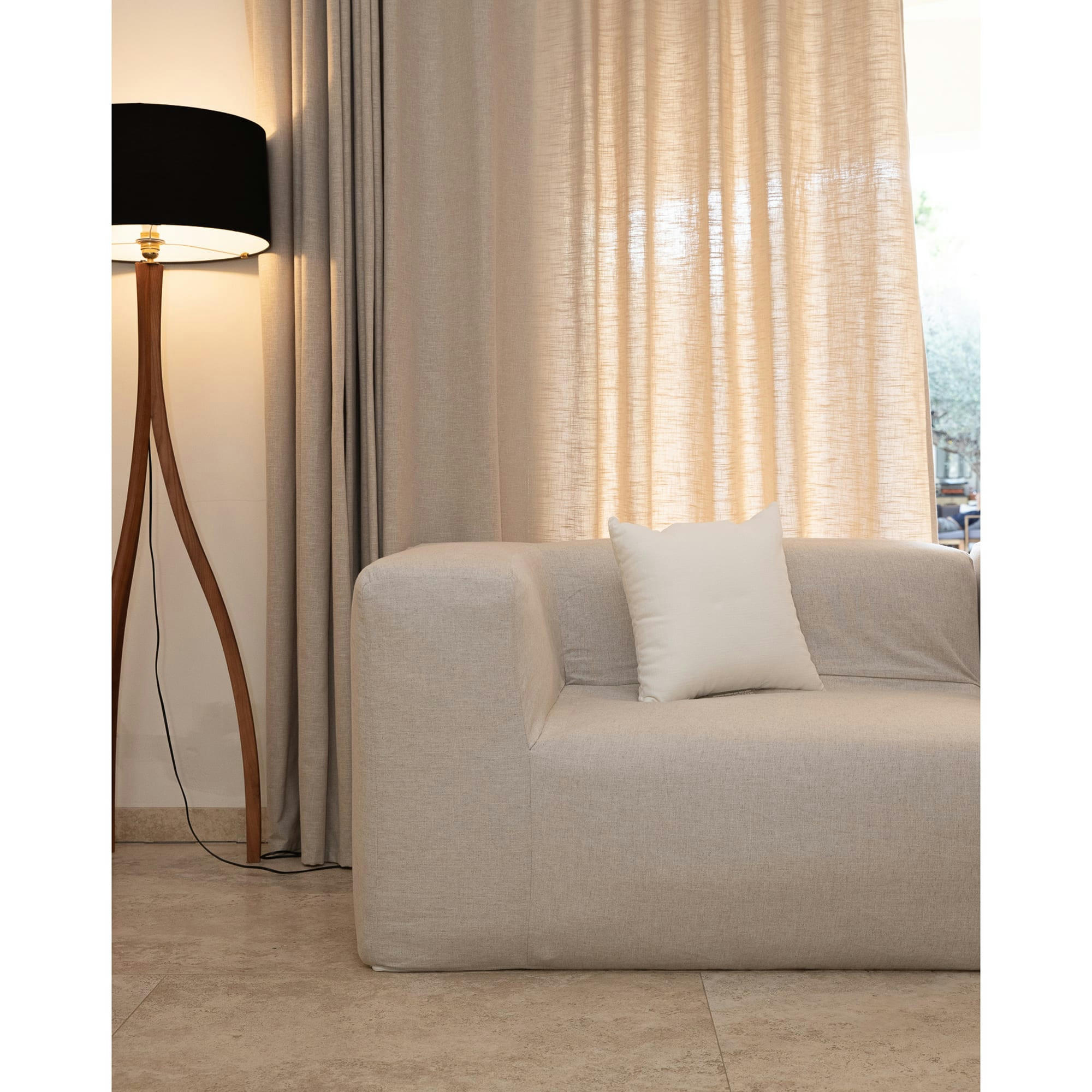 - Chauffeuse pour canapé modulable - Lin naurel