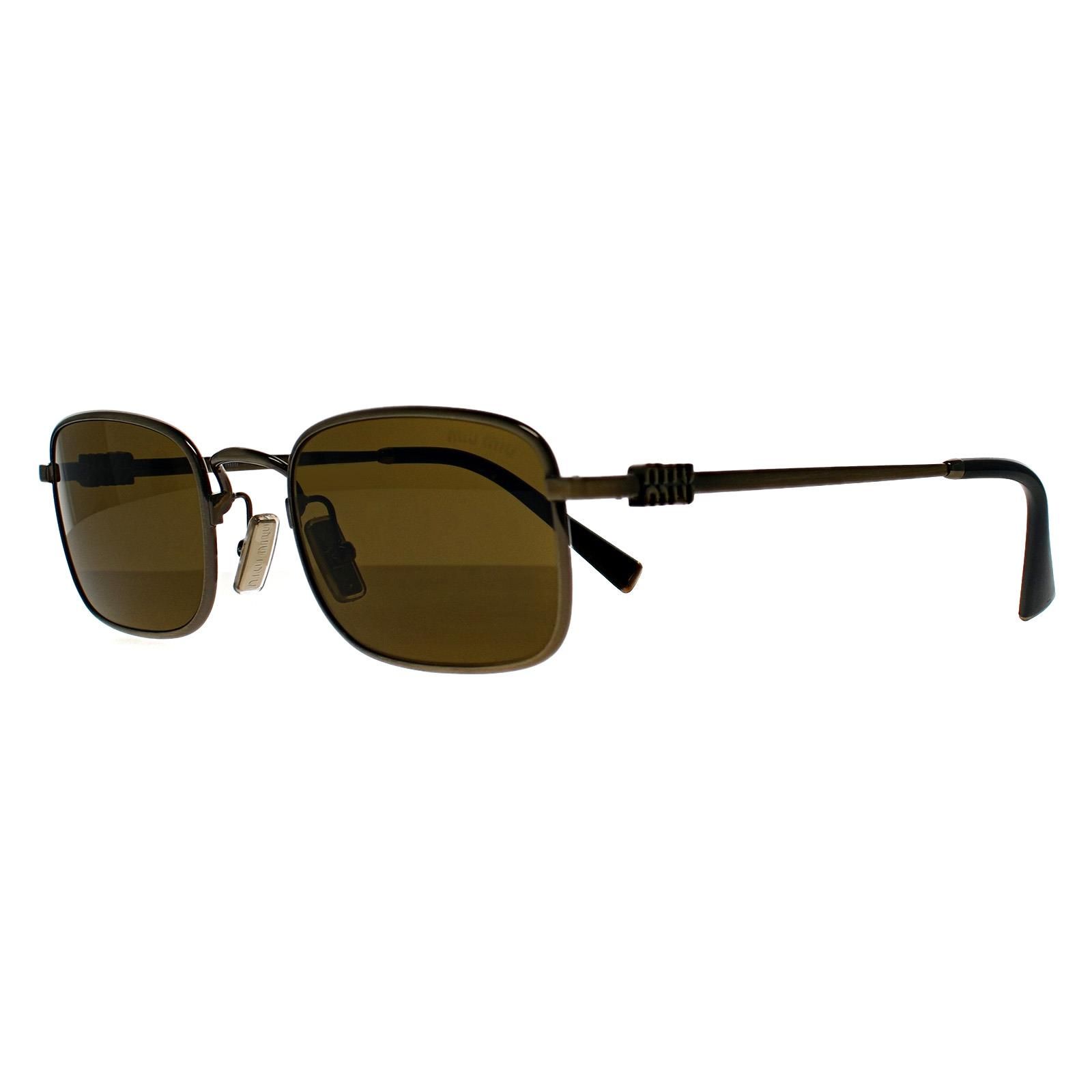 Miu Miu Rectangle Old Gold Dark Brown MU53AS