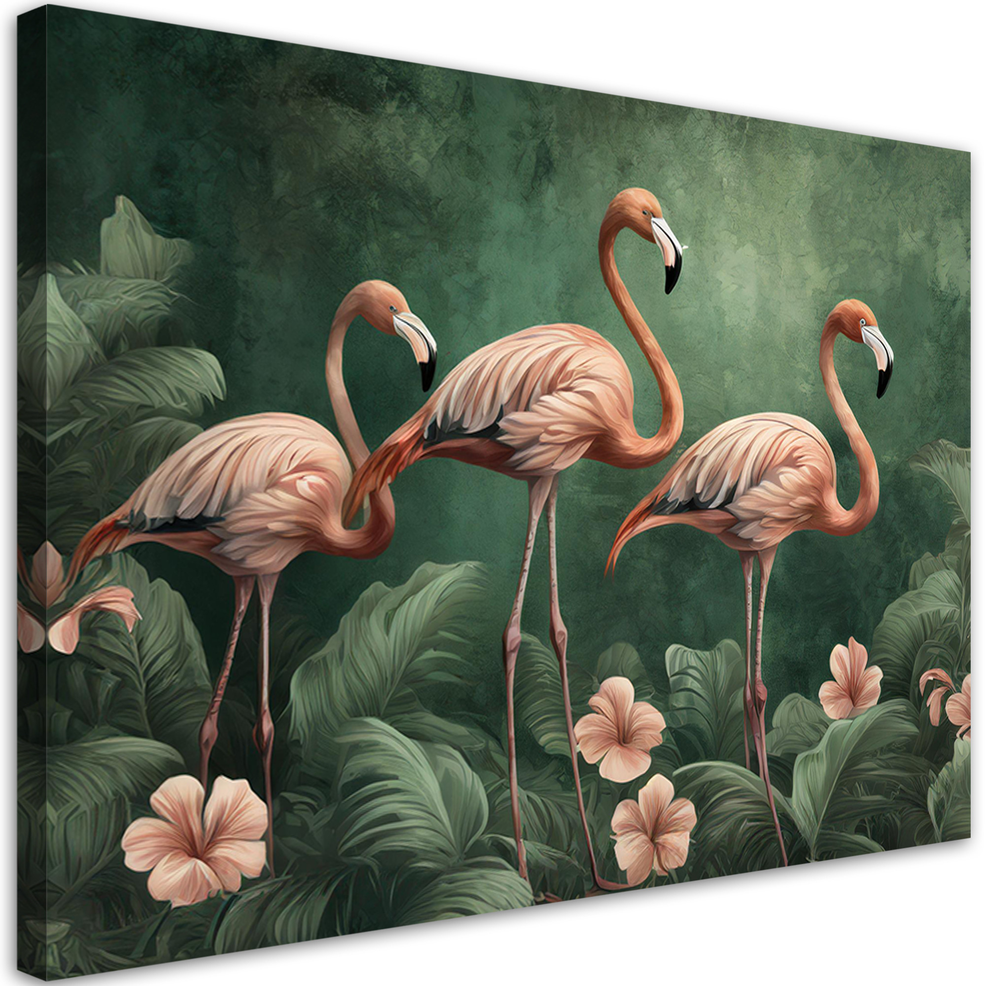 Feeby Obraz na płótnie, Ptaki, flamingi, dżungla, zwierzęta 60x40